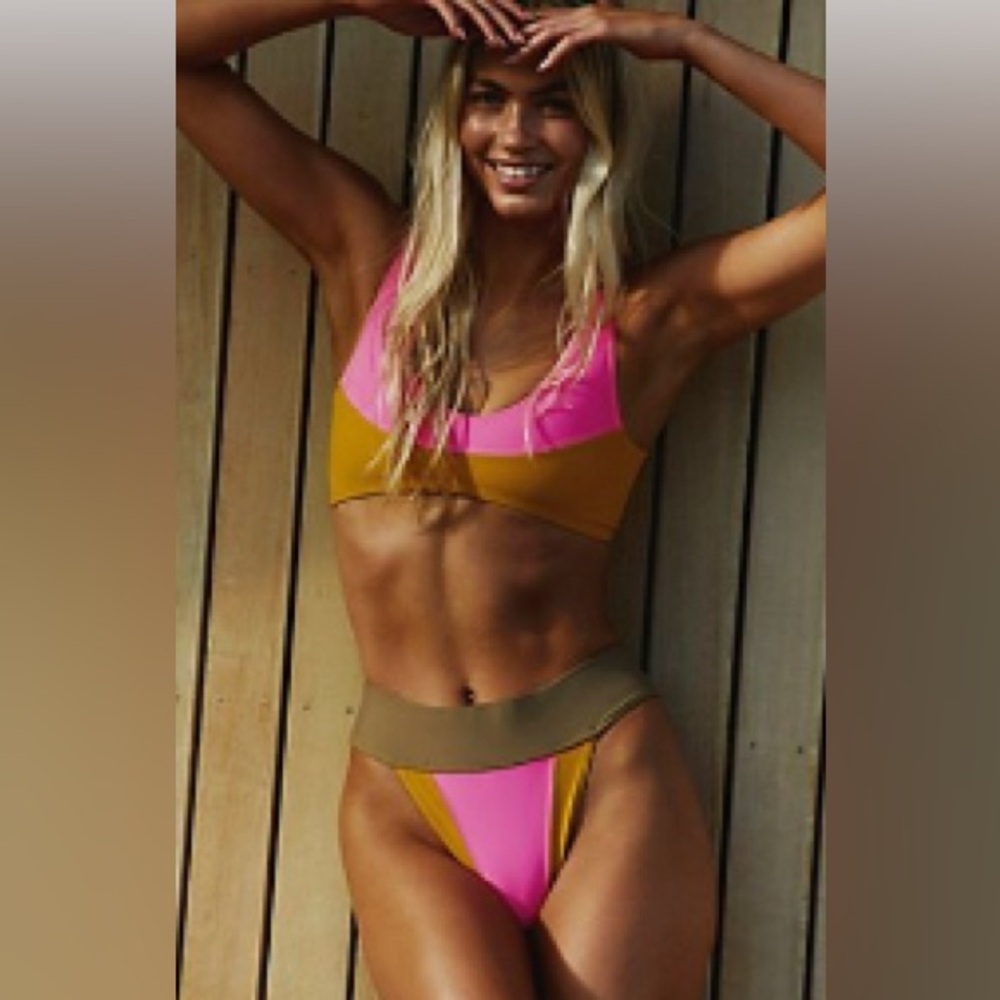 Free People Dylan Color-block bikini nwot